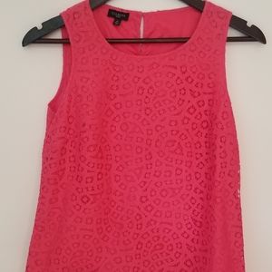 Talbots sleeveless lace top with lining and side zip pink